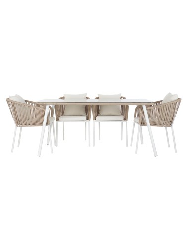Conjunto de Jardín de Mesa y 6 Sillas Beige
