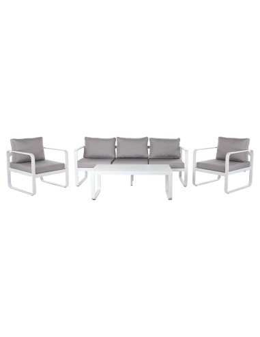 Conjunto de 4 pzas de mesa y sofá en gris