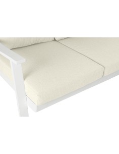 Conjunto de Jardín Sofá rinconera y Mesa Blanco 2