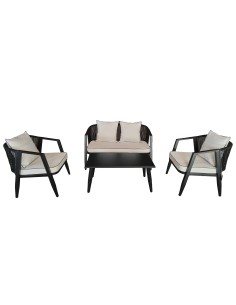 Conjunto de 4 pzas de jardín en negro