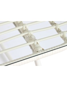 Conjunto jardín de 4 pzas ratán blanco 2