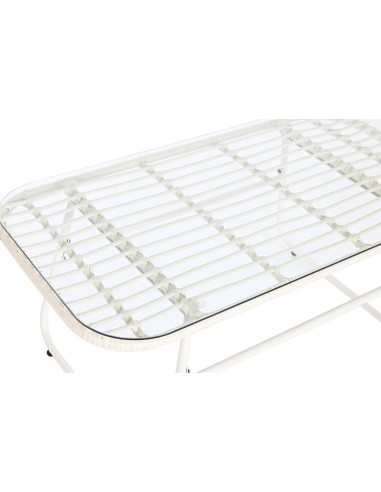 Conjunto jardín de 4 pzas ratán blanco