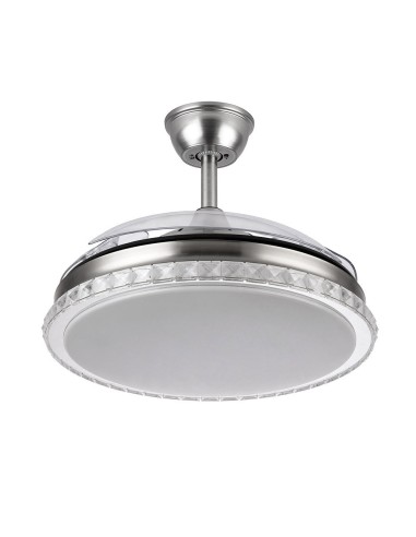 Lampara led y ventilador níquel 3 aspas
