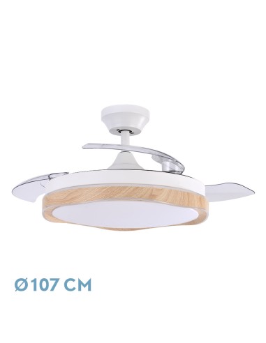 Ventilador de techo Blondi Blanco y Haya