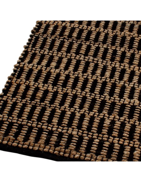 Alfombra de Yute Bicolor Negro y Natural
