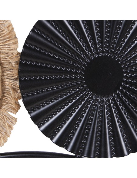 Decoración de pared Círculos de Metal y Fibra