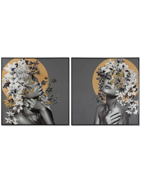 Cuadro mujer con flores