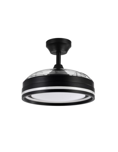 Ventilador de techo color negro con luz led cerrato