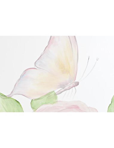 Biombo madera y nylon diseño rosas