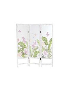 Biombo madera y nylon tropical