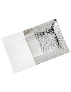 Bandeja cerámica en blanca y plata 2
