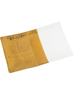 Bandeja de cerámica blanca y dorada