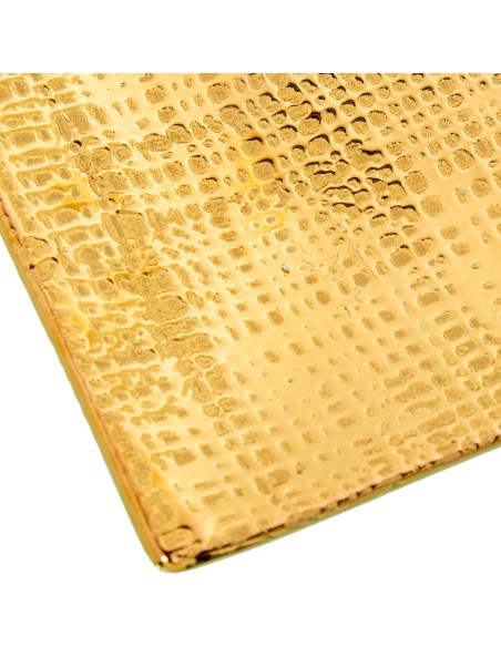 Bandeja de cerámica blanca y dorada