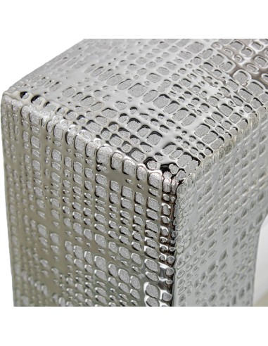 Jarrón cerámica blanco y plata