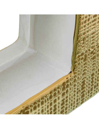 Jarrón cerámica blanco/oro