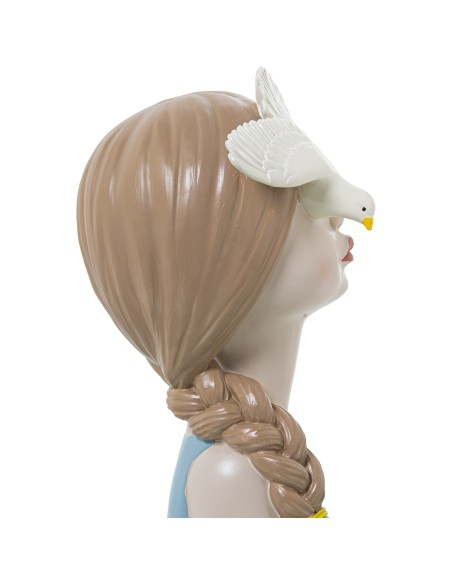 Figura resina mujer con paloma