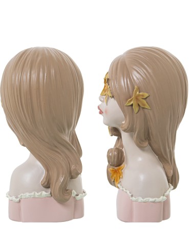 Figura resina mujer con flores