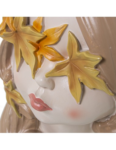 Figura resina mujer con flores