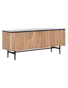 Mueble de televisión de acacia y mármol 2