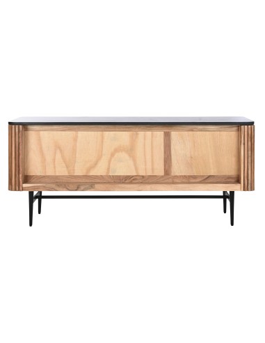 Mueble de televisión de acacia y mármol