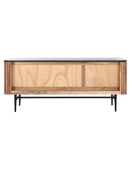 Mueble de televisión de acacia y mármol