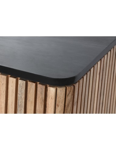 Mueble de televisión de acacia y mármol