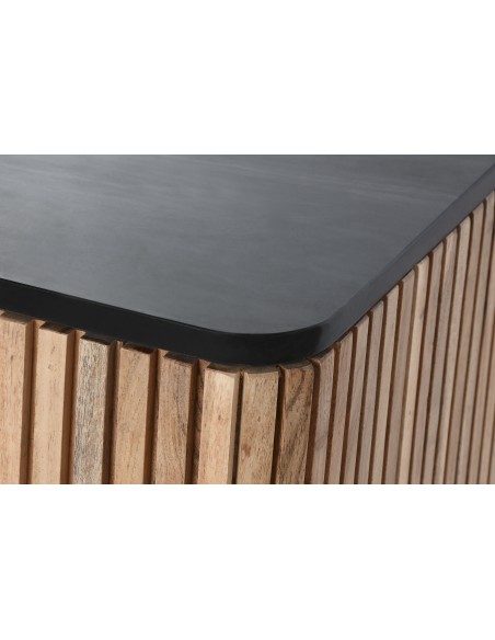 Mueble de televisión de acacia y mármol