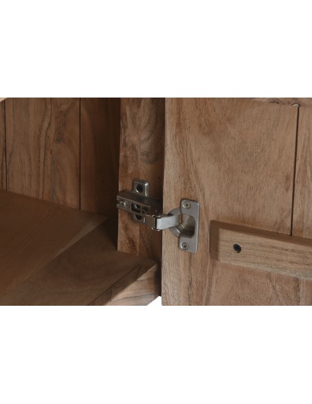 Mueble de televisión de acacia y mármol