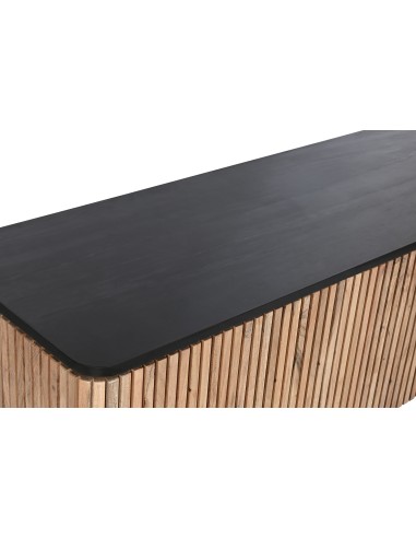 Mueble de televisión de acacia y mármol