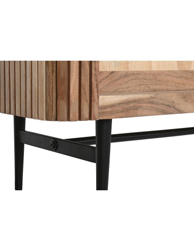 Mueble de televisión de acacia y mármol