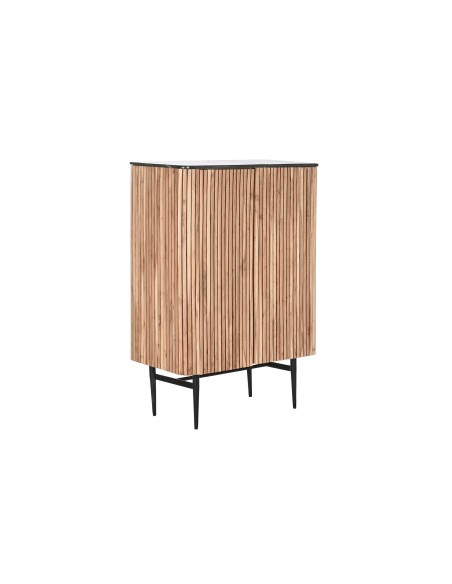 Mueble aparador de madera acacia y mármol