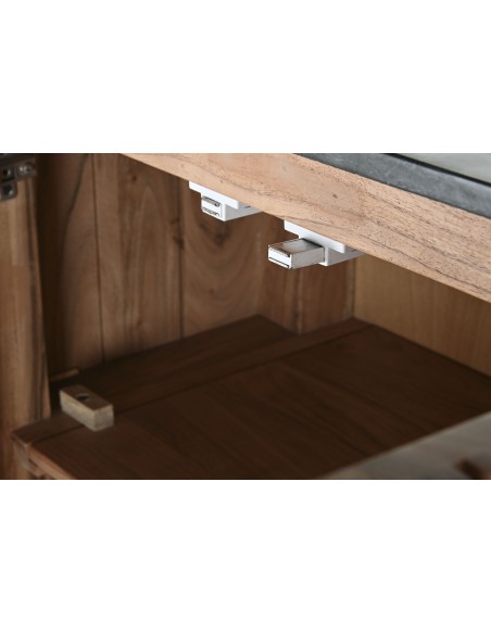 Mueble aparador de madera acacia y mármol