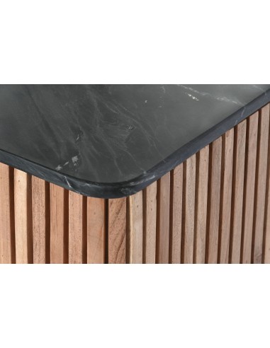 Mesa de centro madera de acacia y mármol