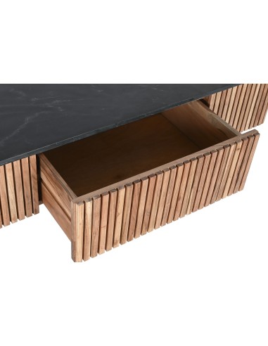 Mesa de centro madera de acacia y mármol