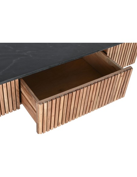 Mesa de centro madera de acacia y mármol