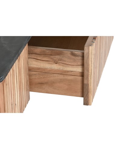 Mesa de centro madera de acacia y mármol