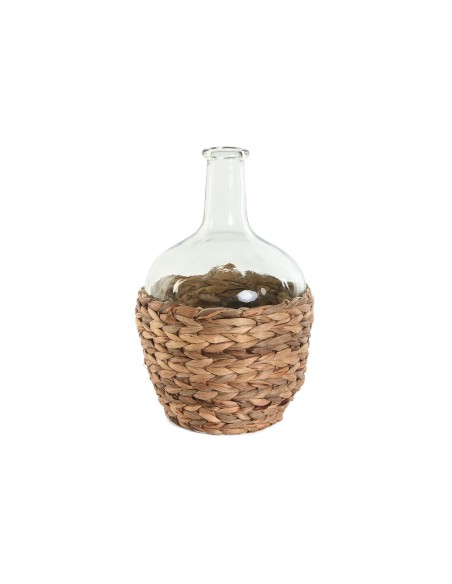 Jarrón cristal con base de fibra