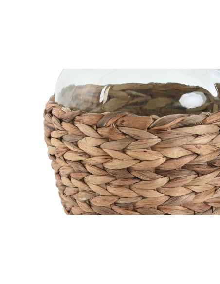 Jarrón cristal con base de fibra