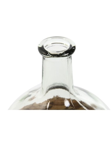 Jarrón cristal con base de fibra