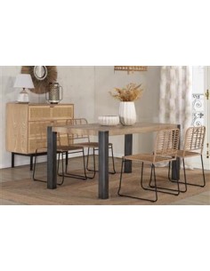 Mesa de comedor madera/metal 2