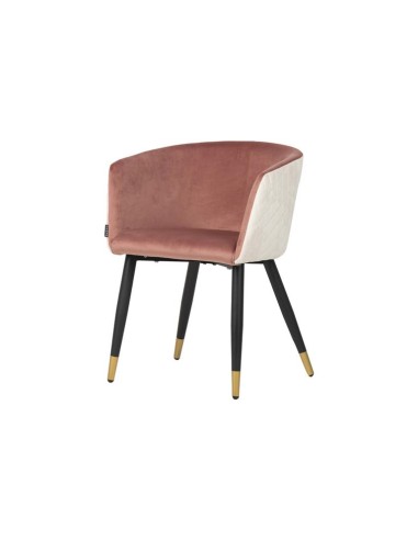 Silla terciopelo rosa/beige