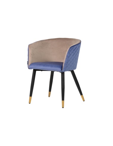 Silla terciopelo azul/gris