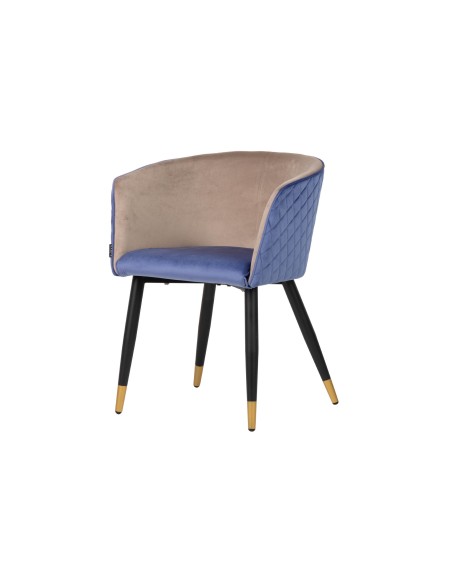 Silla terciopelo azul/gris