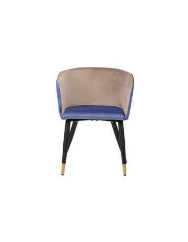Silla terciopelo azul/gris
