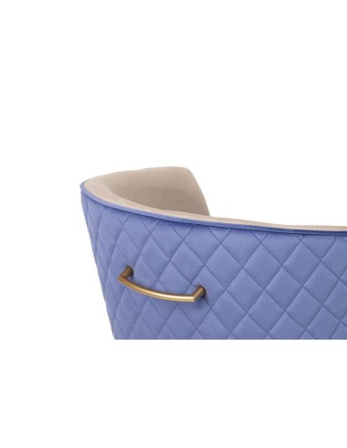 Silla terciopelo azul/gris