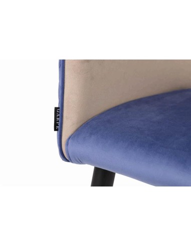 Silla terciopelo azul/gris