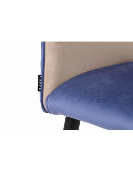 Silla terciopelo azul/gris