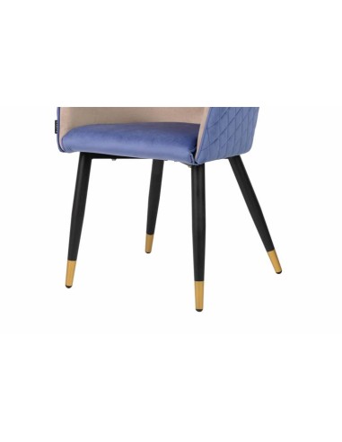 Silla terciopelo azul/gris
