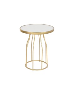 Mesa auxiliar metal dorada con base pizarra
