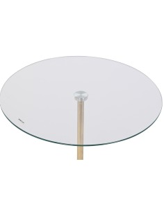 Mesa auxiliar pie mármol y base cristal 2